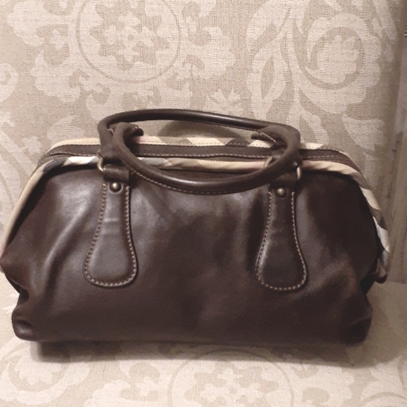 BURBERRY LEATHER NOVA SATCHEL EUC VINTAGE - Picture 2 of 15